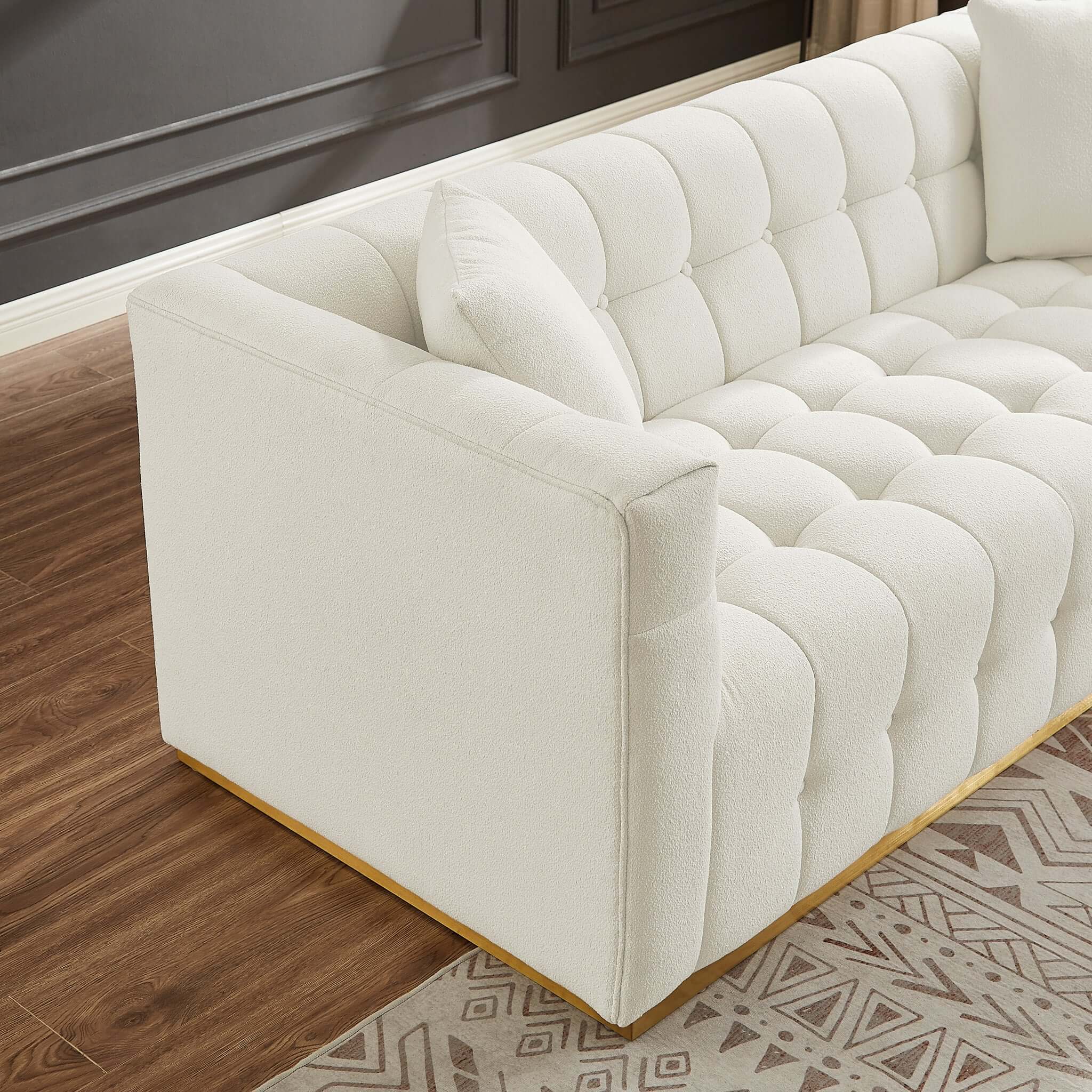 Ashcroft - Eleanor Boucle Sofa in Beige