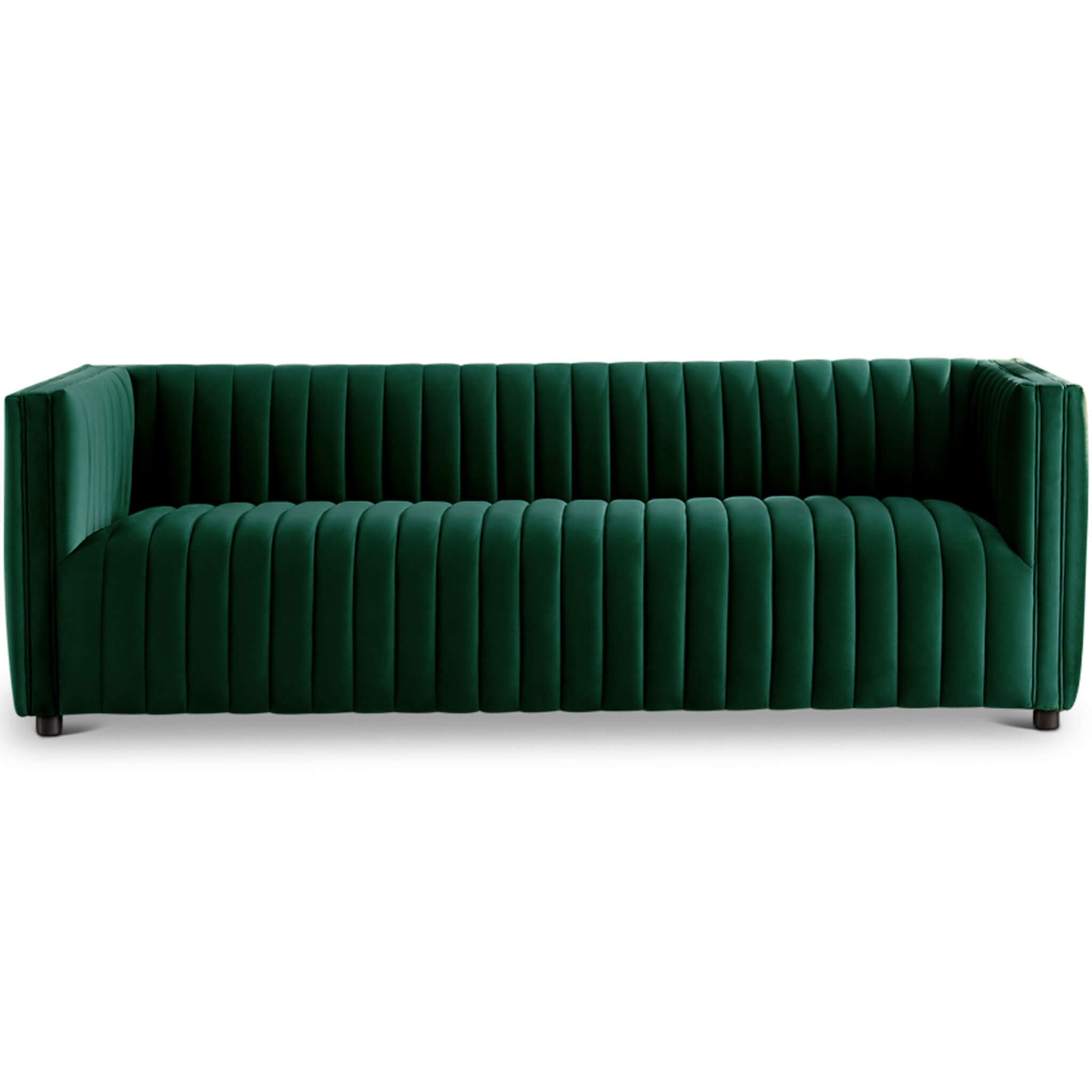 Ashcroft - Dominic Channel Tufted Velvet Sofa in Green