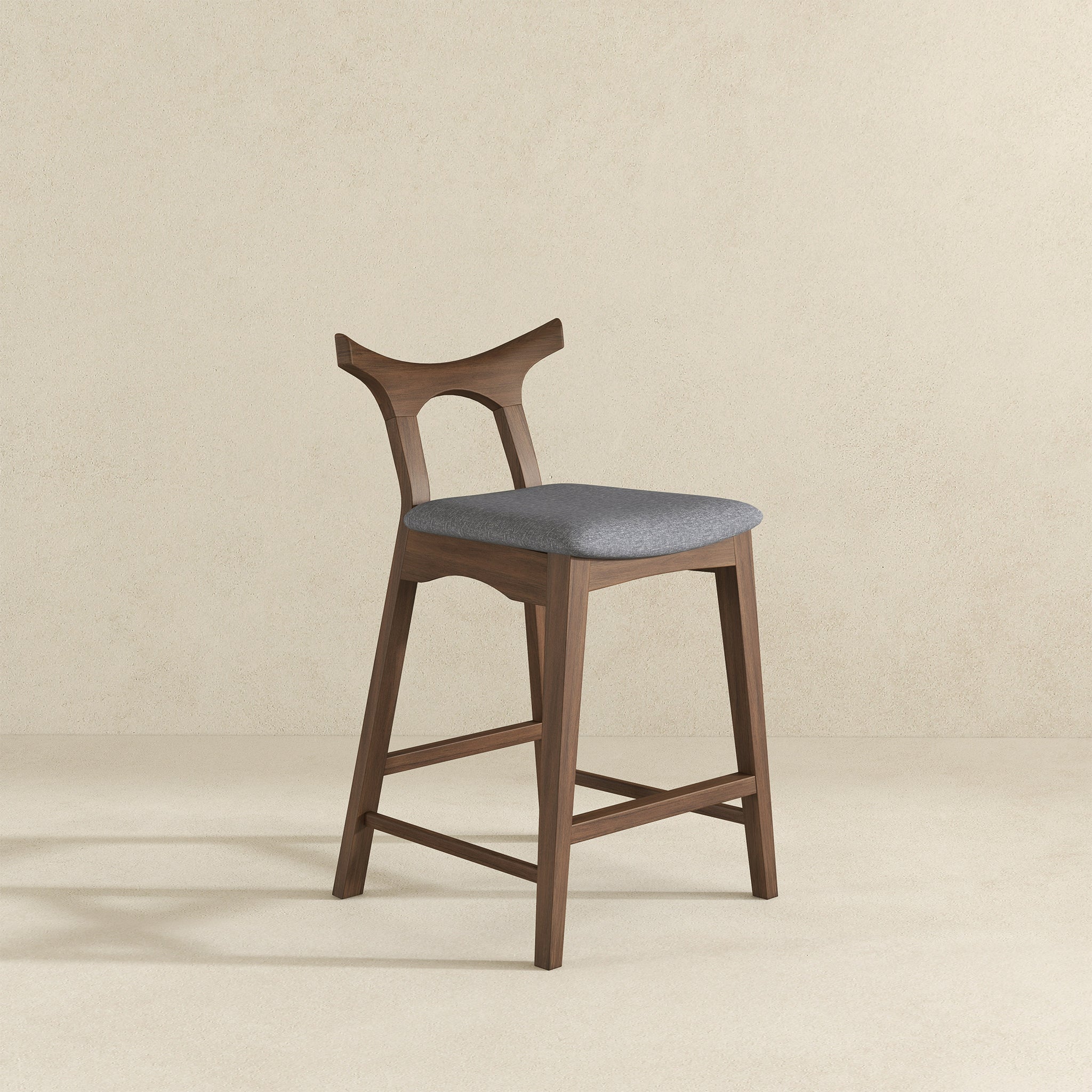 Ashcroft - Hester Solid Wood Upholstered Square Bar Chair (Set Of 2)
