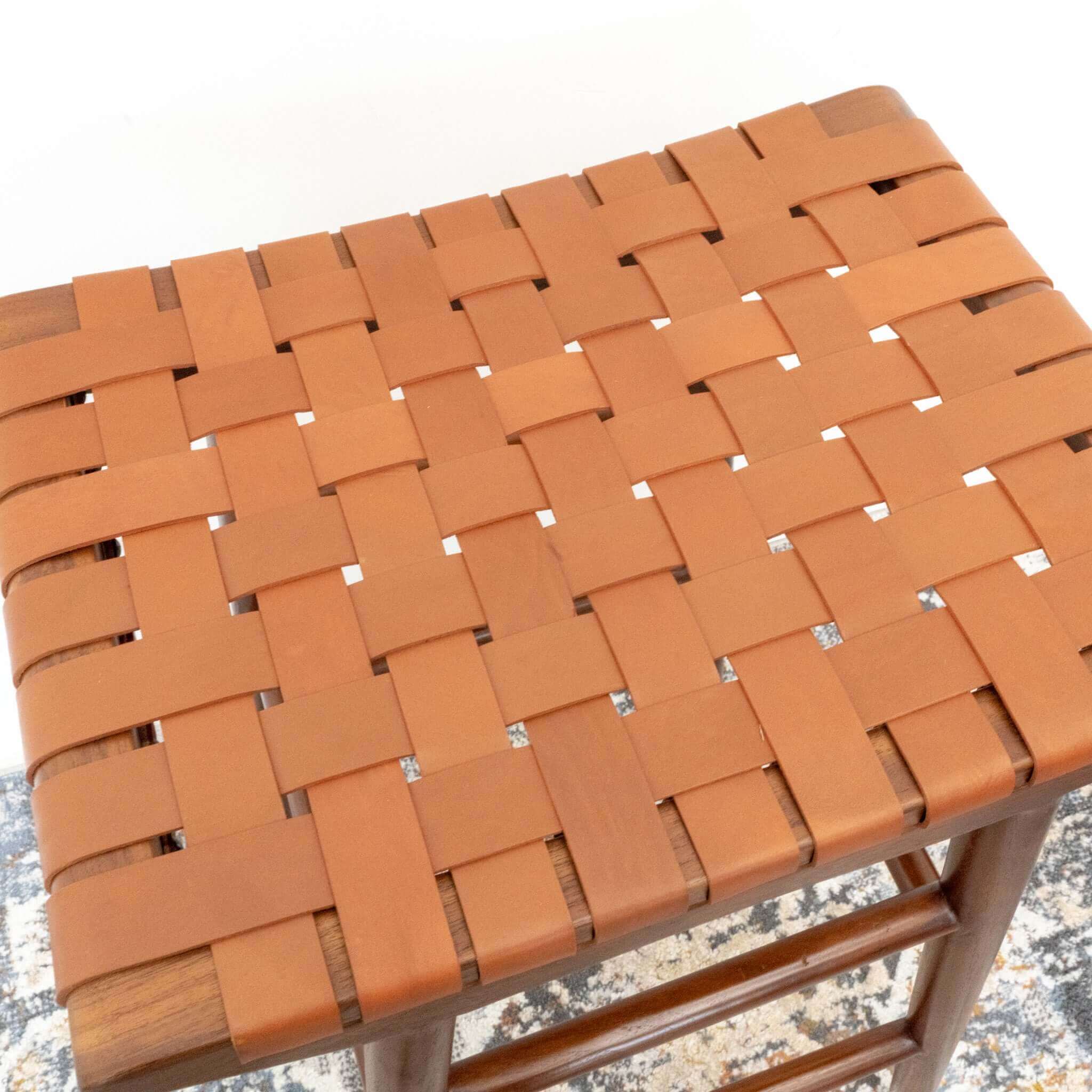 Ashcroft - Maya 30" Genuine Leather Stool in Tan