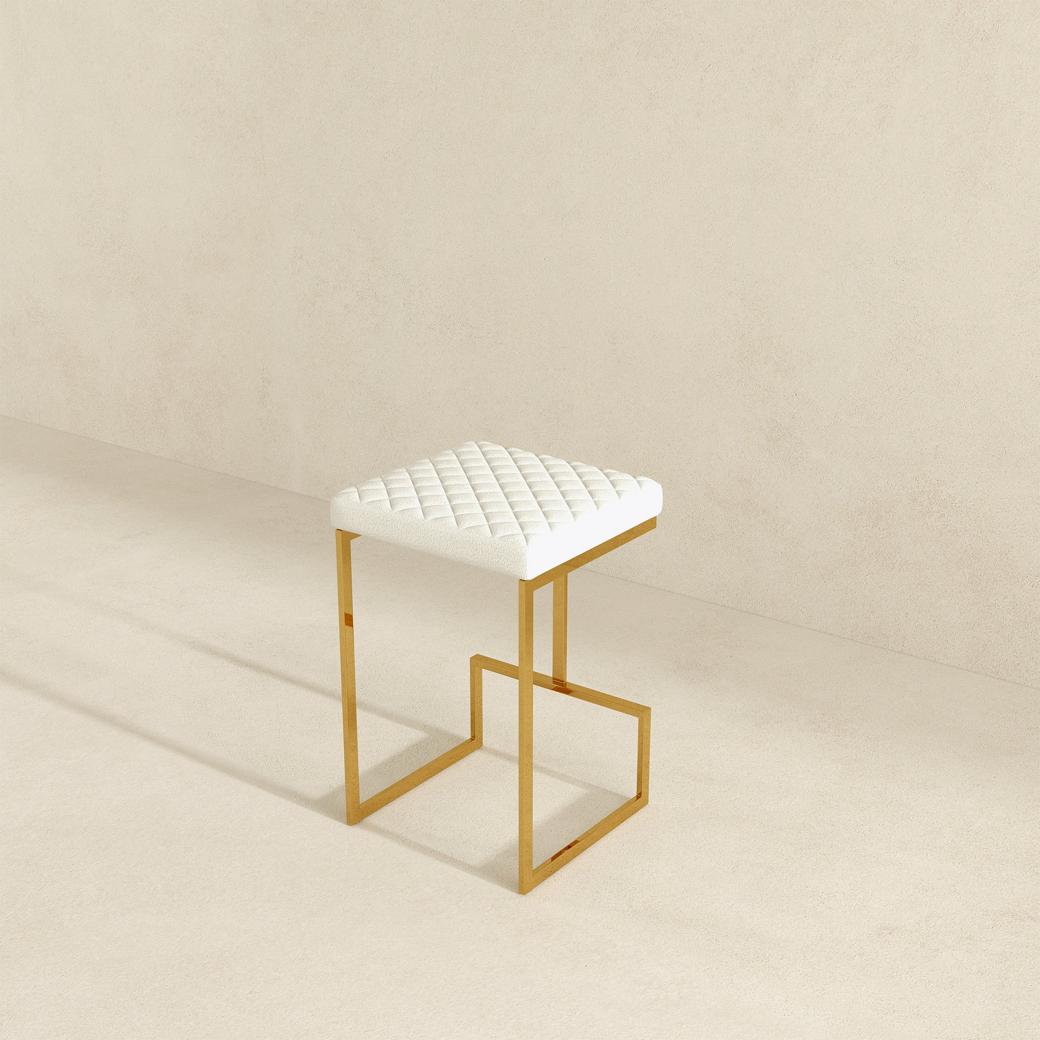 Ashcroft - Joel Mid-Century Modern Luxury Upholstered Stool