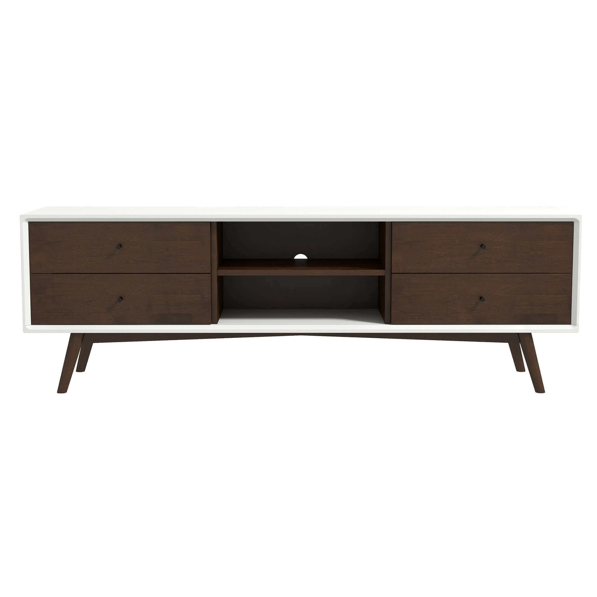 Ashcroft - Caroline Walnut White TV Stand Up To 72"