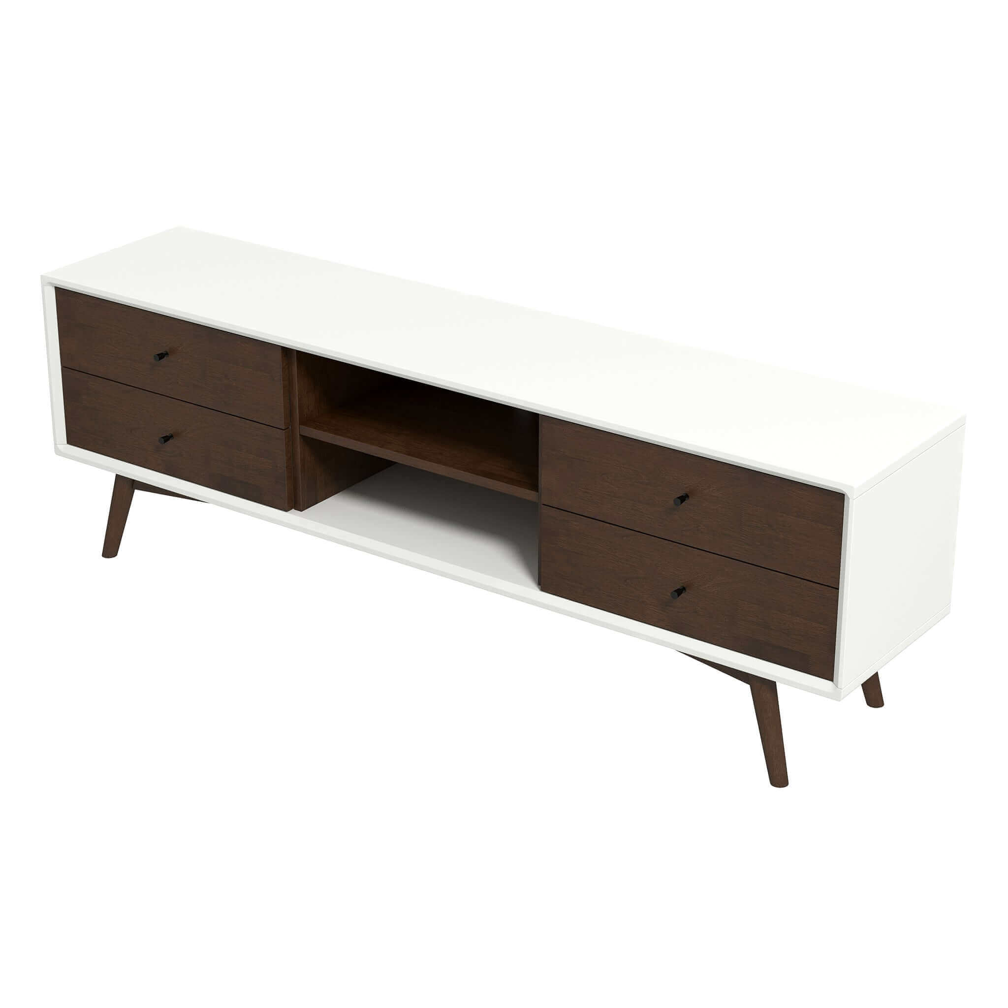 Ashcroft - Caroline Walnut White TV Stand Up To 72"