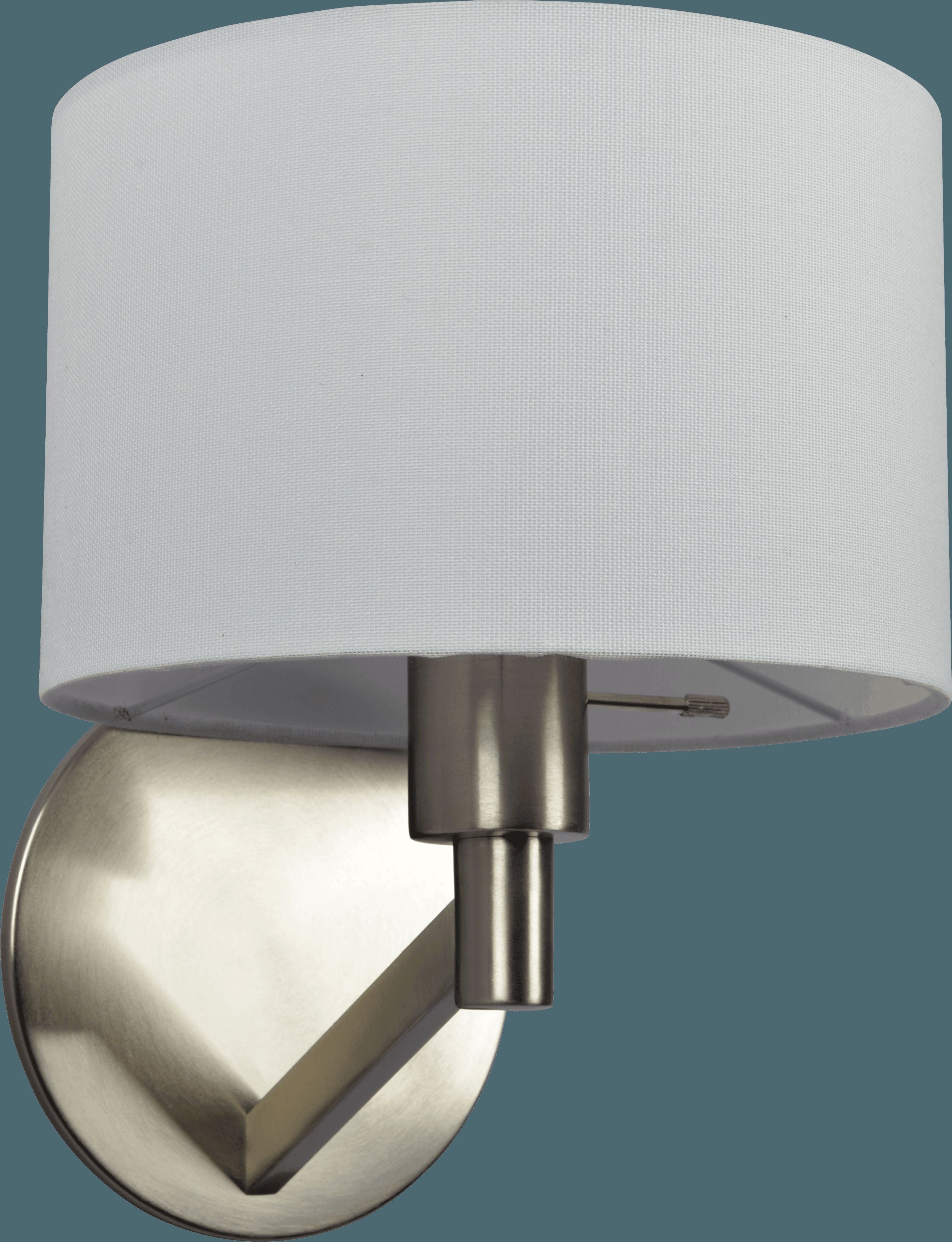 Ashcroft - Nebula Brushed Nickel Base Wall Lamp with Rotary Switch White Fabric Shade