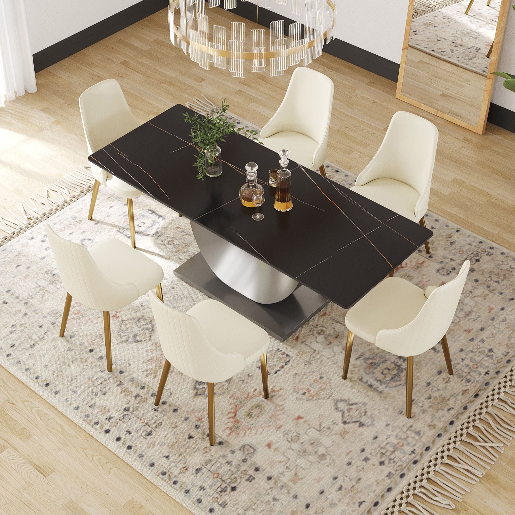 Crenus - Mezzaluna Rectangular Dining Table