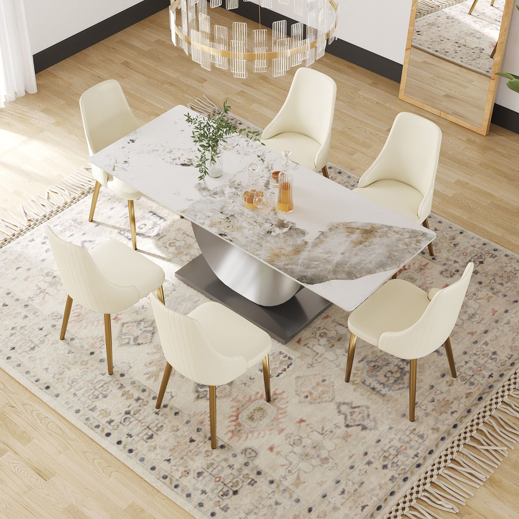 Crenus - Mezzaluna Rectangular Dining Table