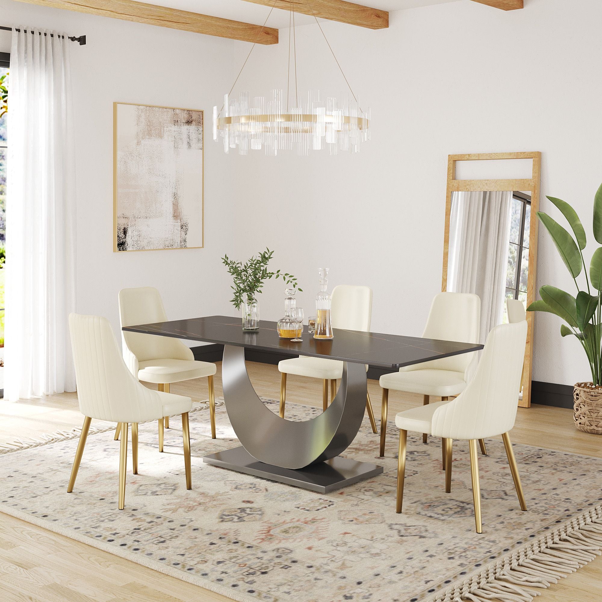 Crenus - Mezzaluna Rectangular Dining Table