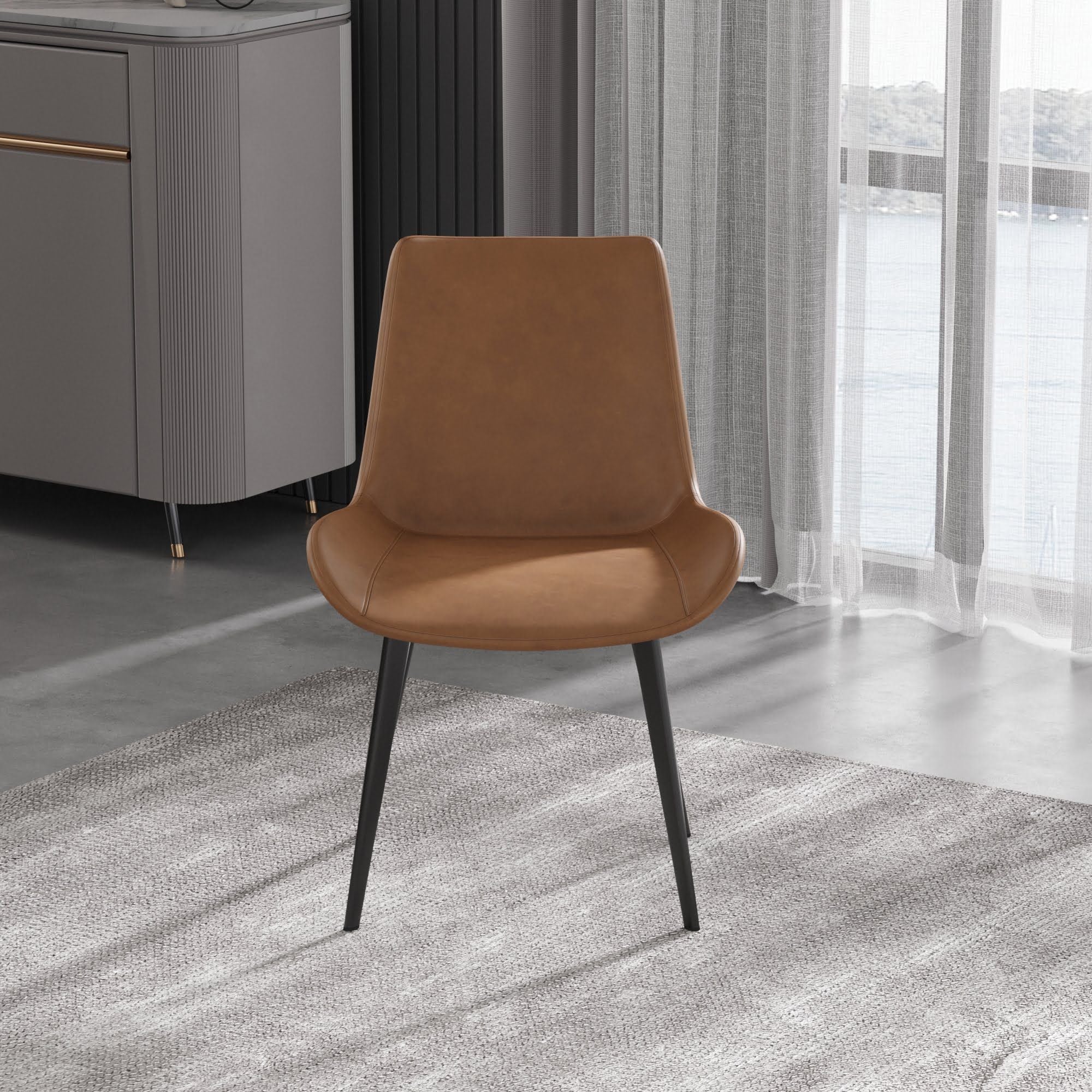 Crenus - Peterann Brown Leather Dining Chair Set of 2