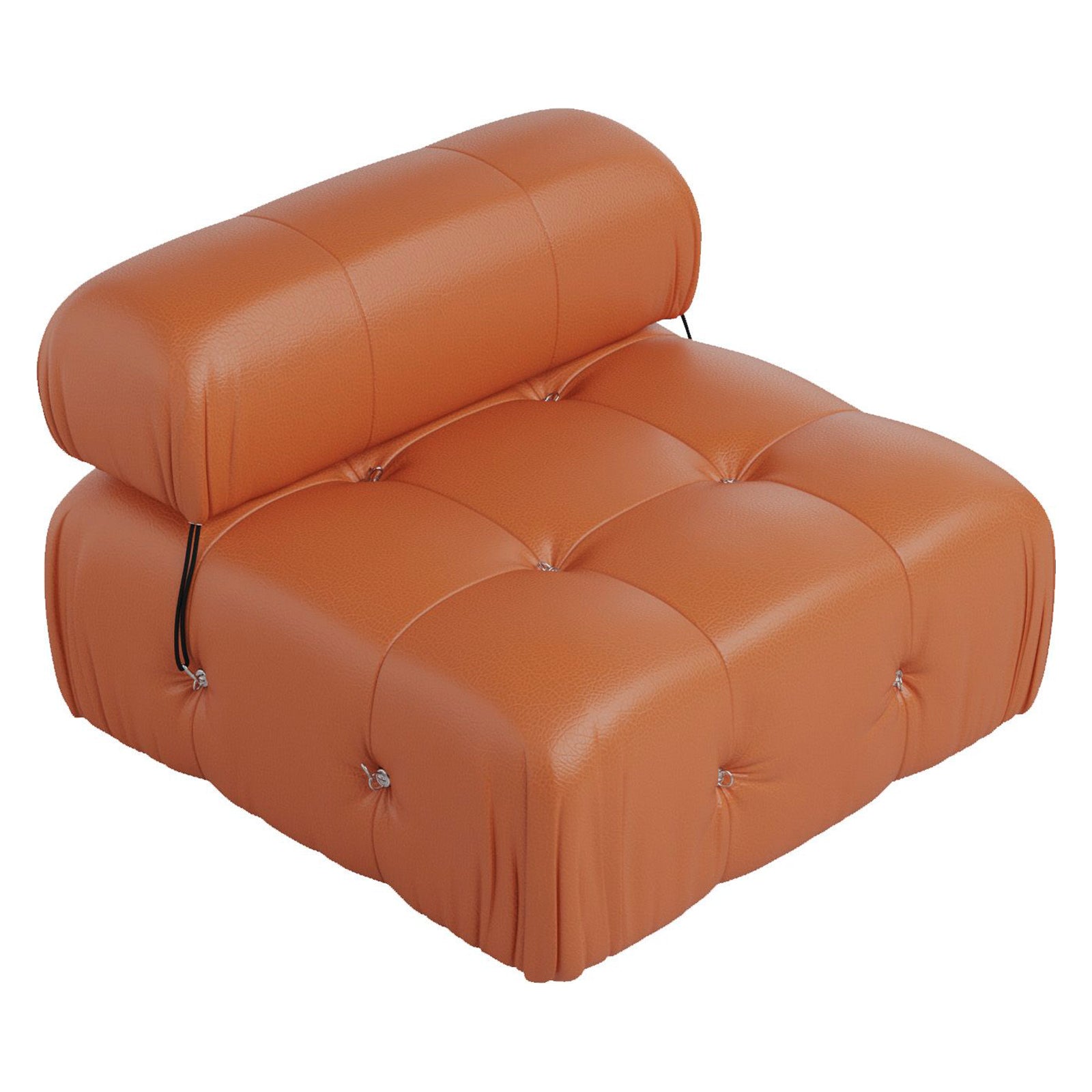 Crenus - Lusso 138.60" U-Shaped Leather Sectional Sofa Lounge With 2 Ottomans