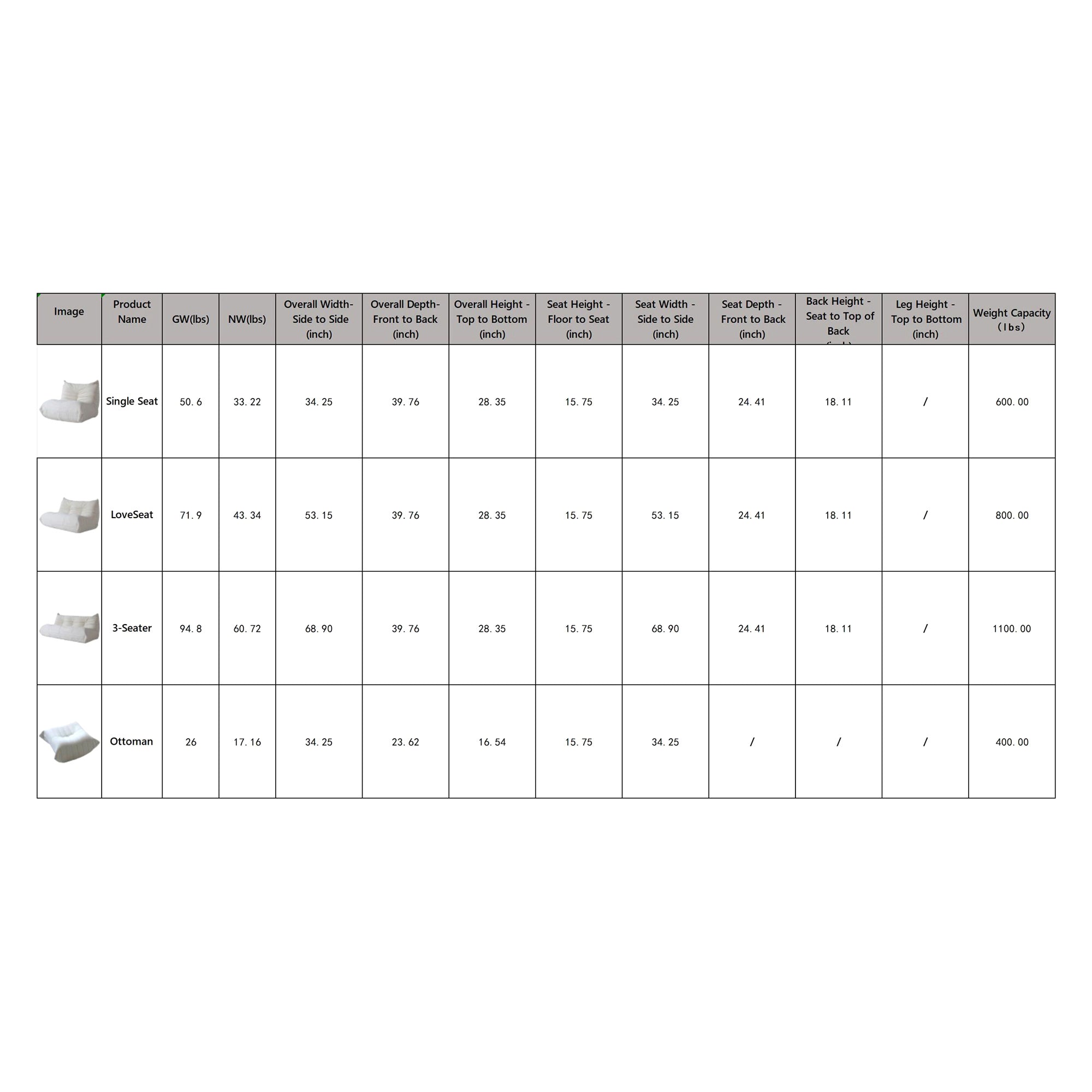 Crenus - 34.25" Caterpillar Sofa Chair