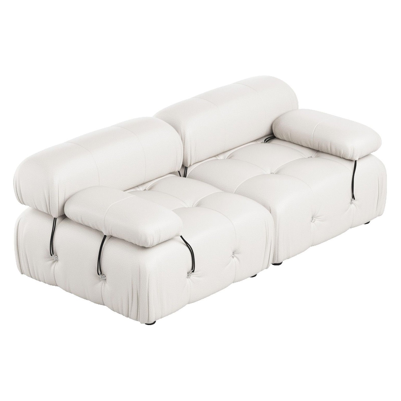 Crenus - Lusso 69.3" Loveseat Leather Sectional Sofa With Removable Armrests