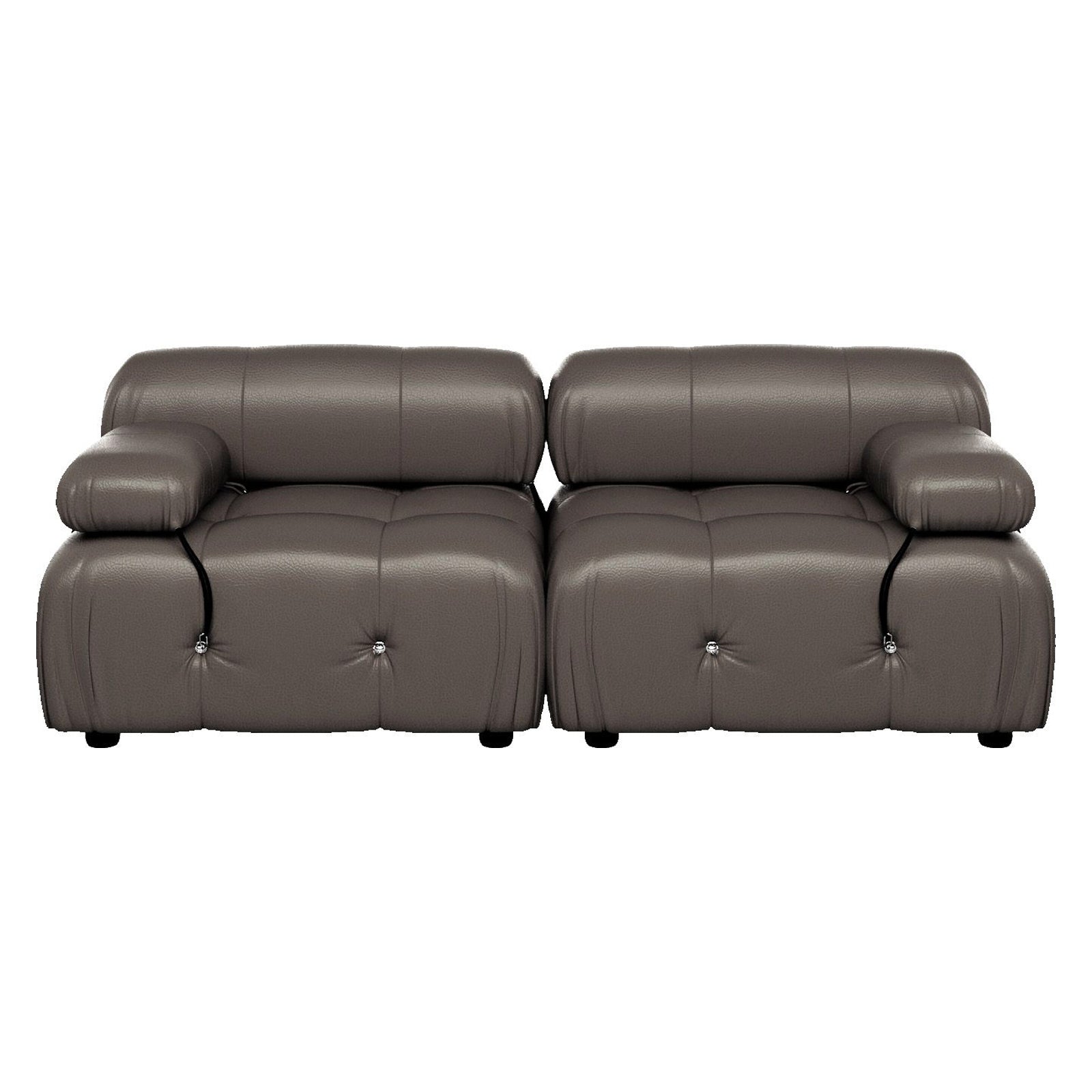 Crenus - Lusso 69.3" Loveseat Leather Sectional Sofa With Removable Armrests