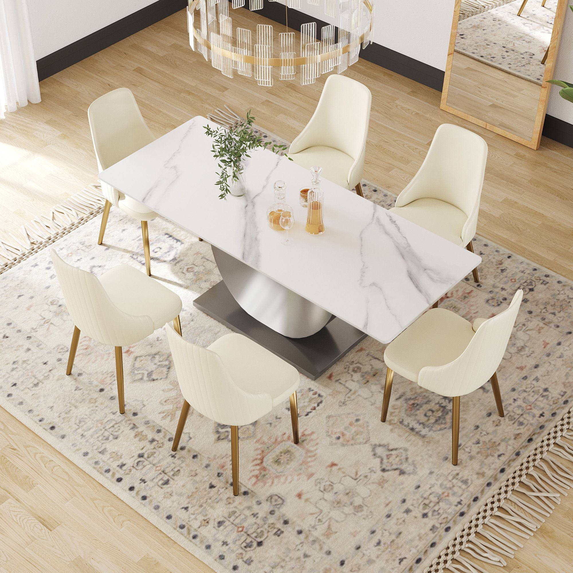 Crenus - Mezzaluna Rectangular Dining Table