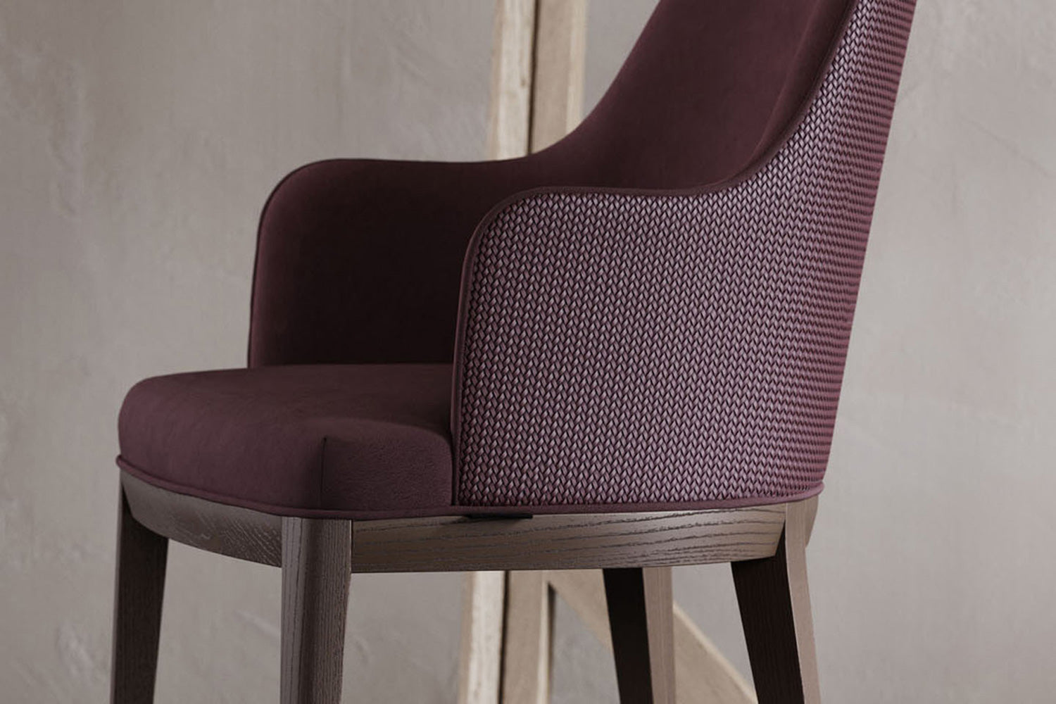 Domkapa - Anna Chair with Armrest Wooden Baseboard