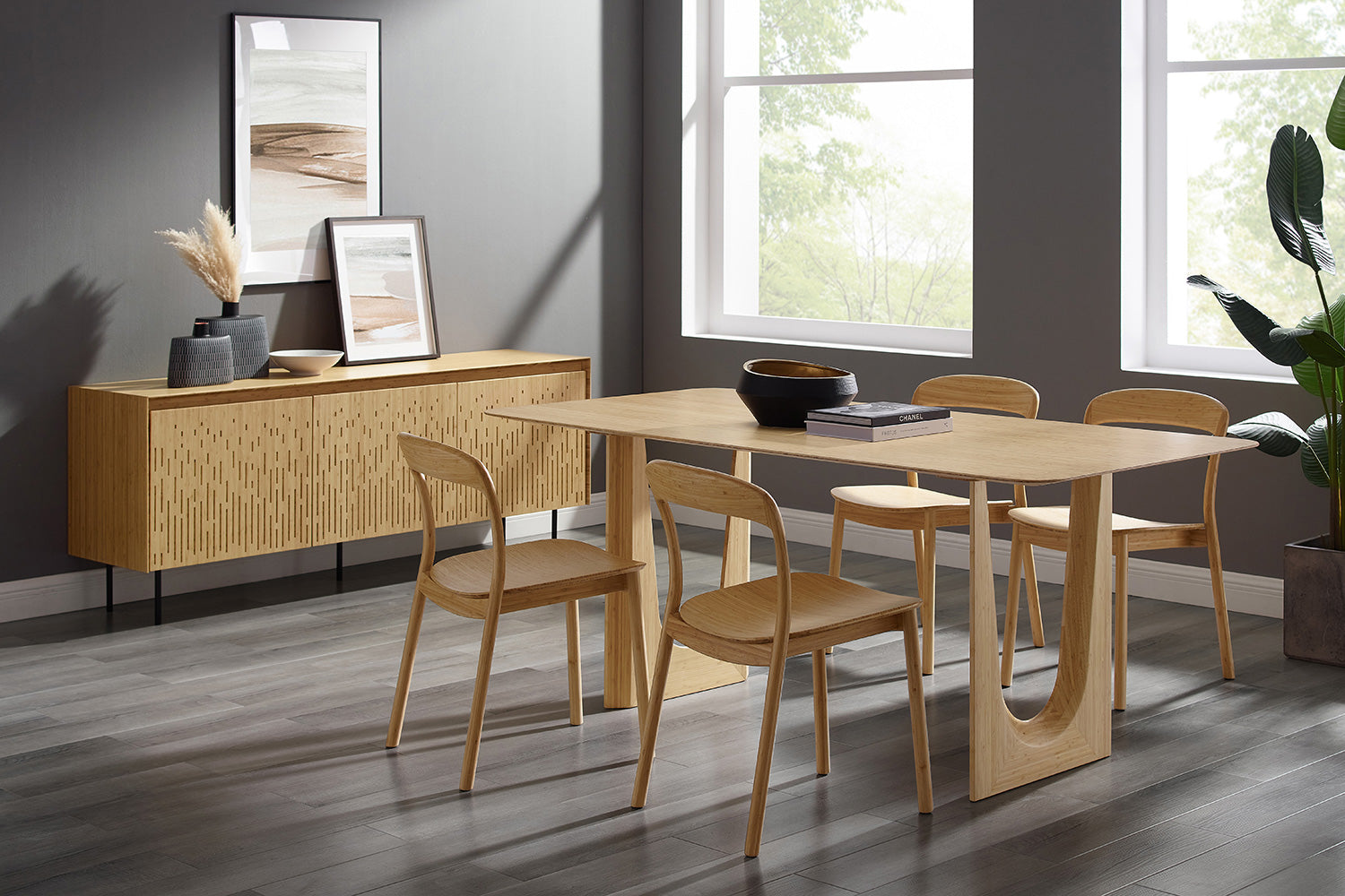 Greenington - Hanna Dining Table in Wheat, Solid Moso Bamboo