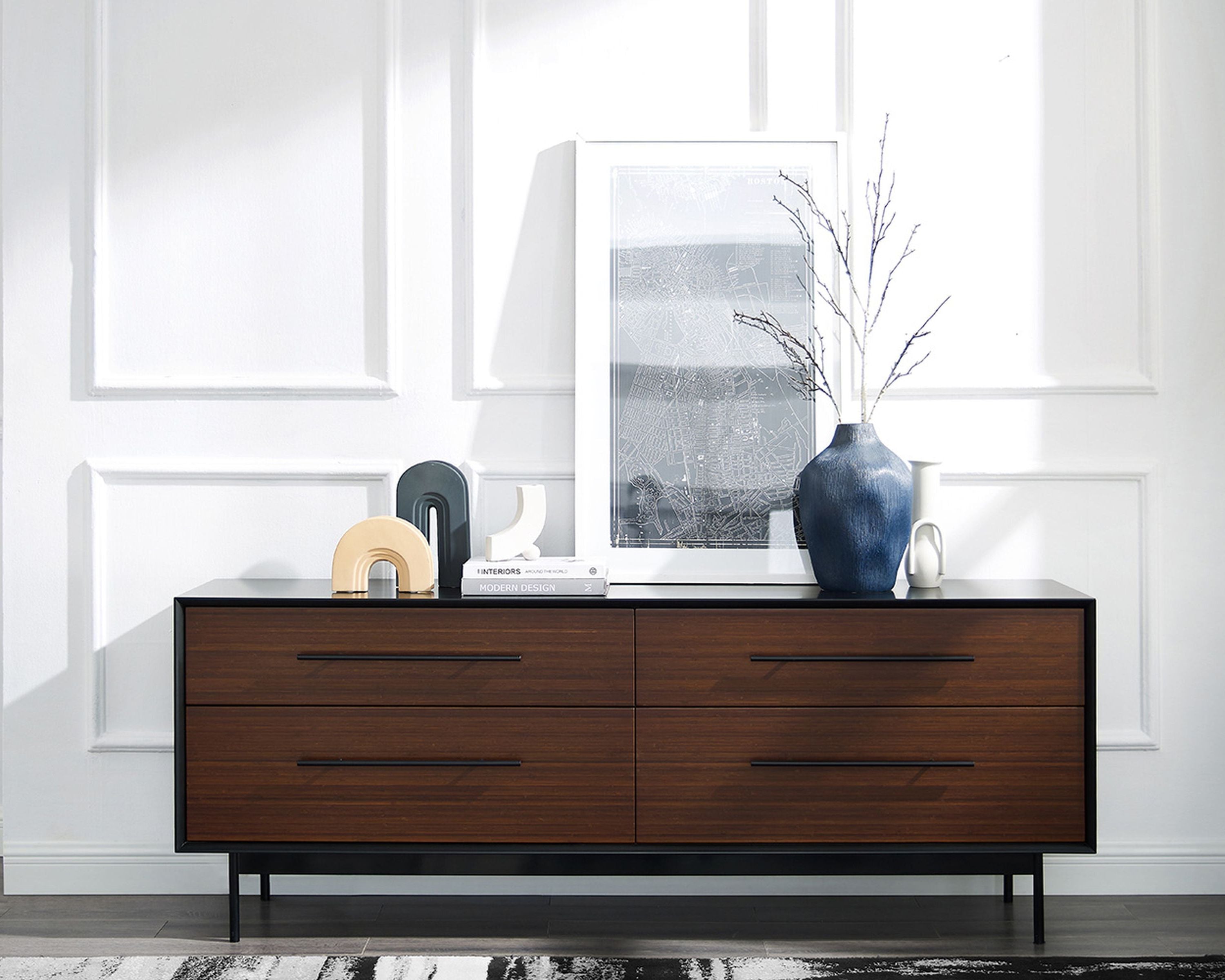 Greenington - Park Avenue 4 Drawer Double Dresser in Ruby, Solid Moso Bamboo