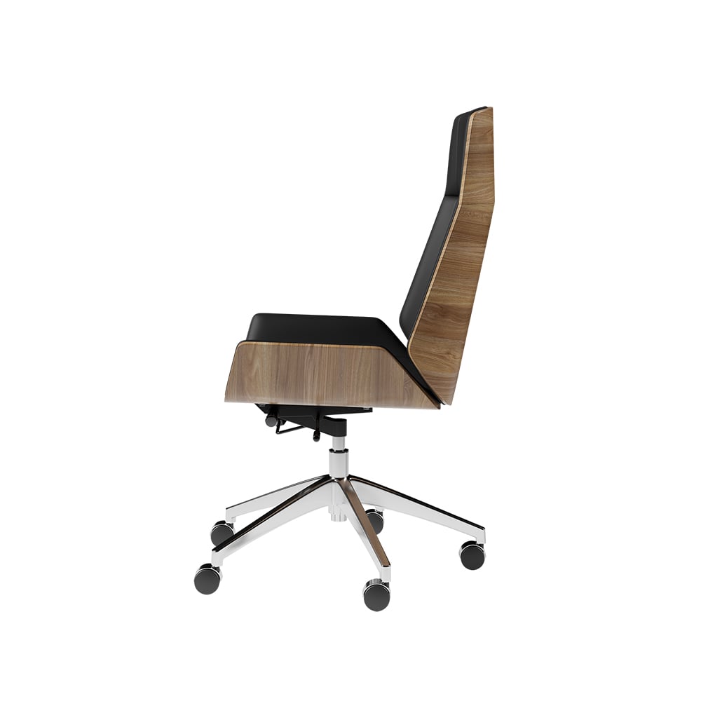 HMR - Faux Leather Office Chair Desk Chair with Wheels & Adjustable Height