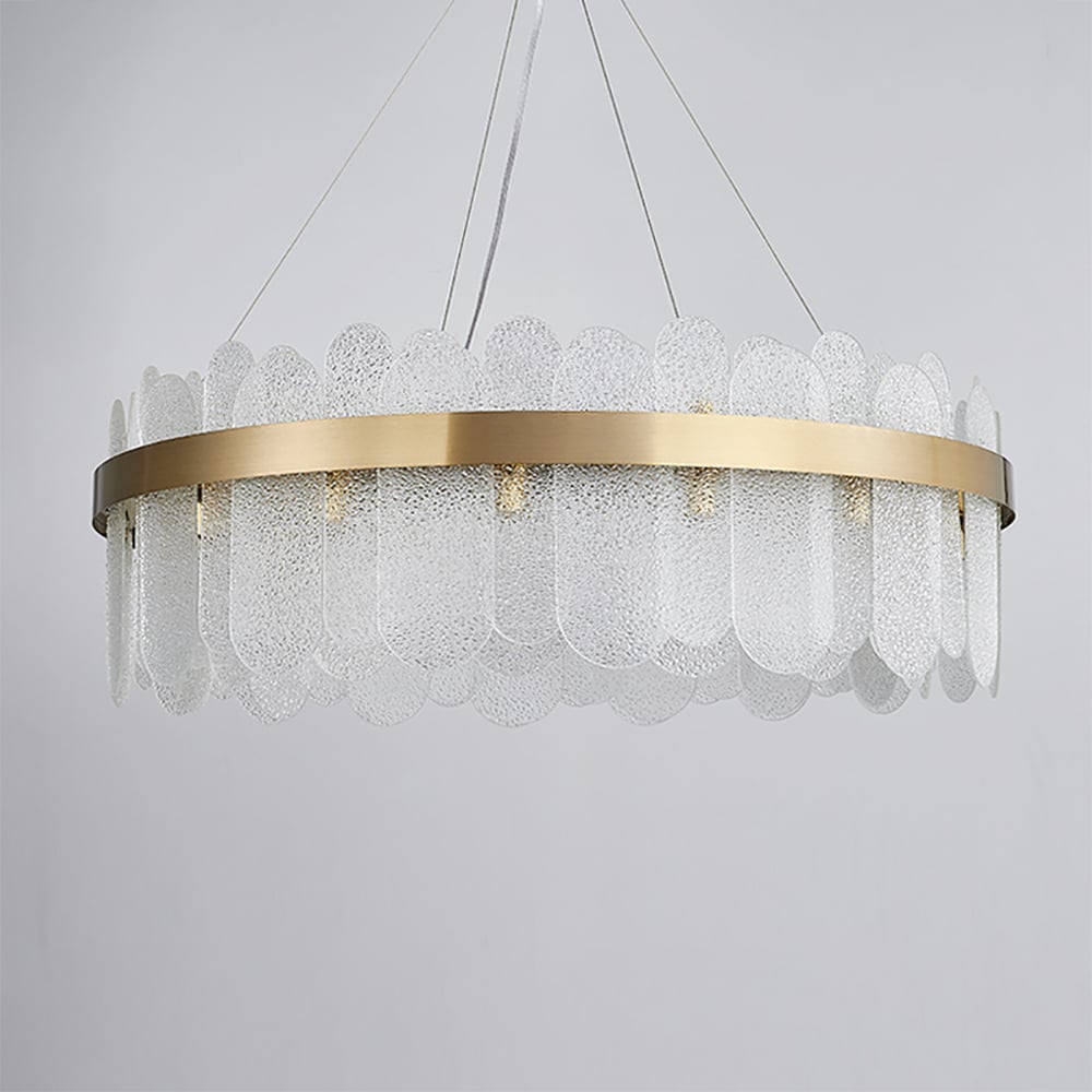 HMR - Revel Modern Round Tiered Clear Glass Chandelier