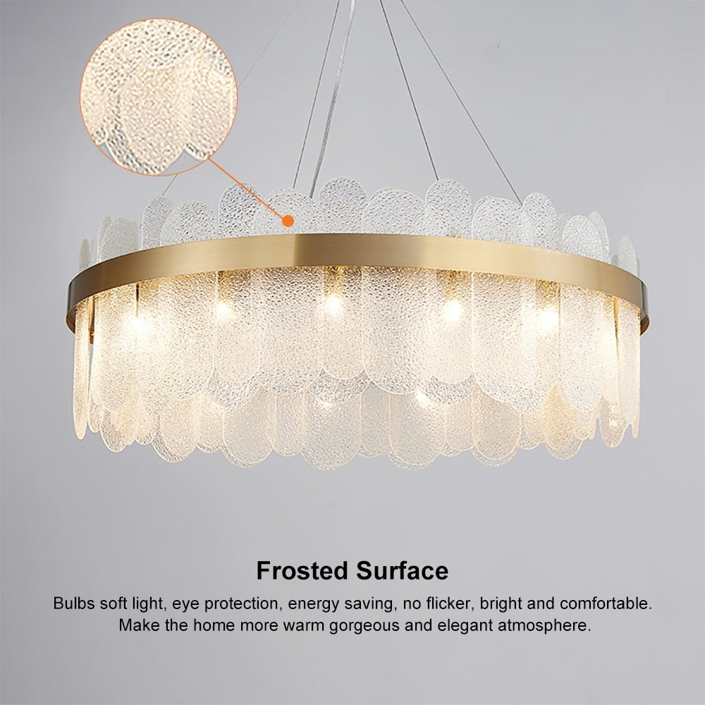 HMR - Revel Modern Round Tiered Clear Glass Chandelier