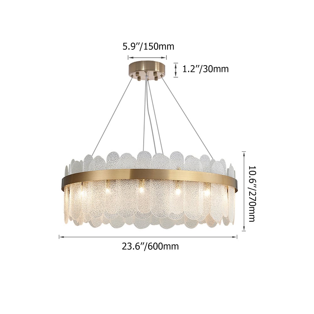HMR - Revel Modern Round Tiered Clear Glass Chandelier