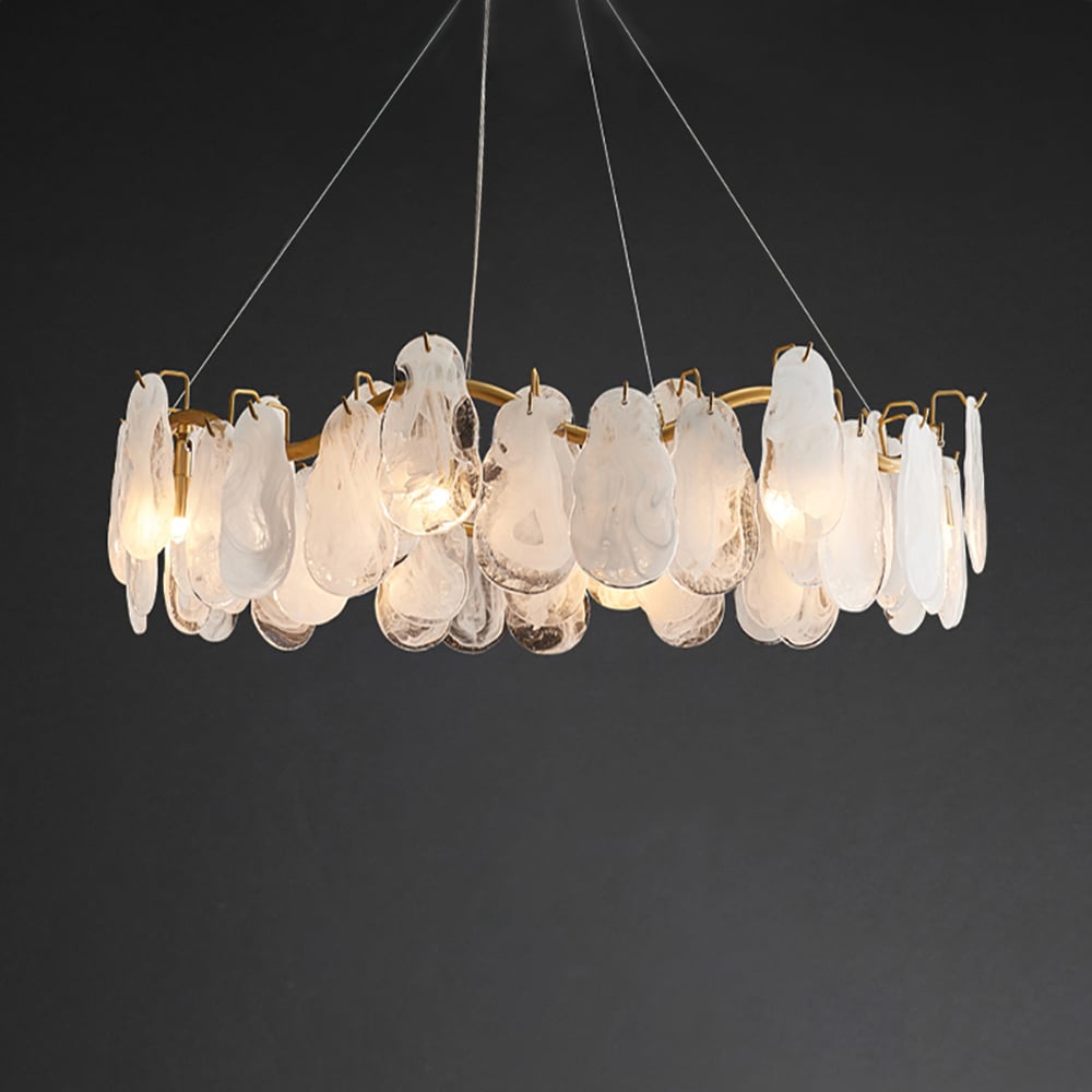 HMR - Cloude Modern Tiered Cloud Glass Chandelier with Adjustable Cables