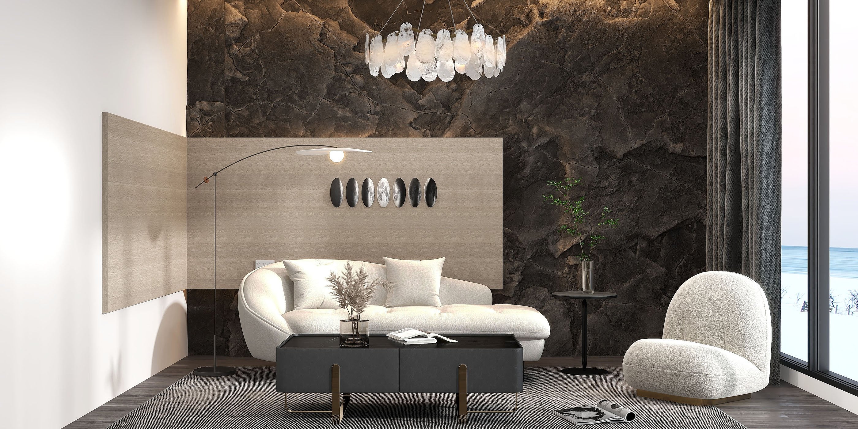 HMR - Cloude Modern Tiered Cloud Glass Chandelier with Adjustable Cables