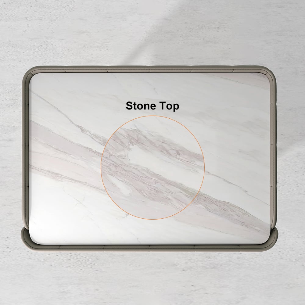 HMR - Modern Nightstand Drawer Bedroom Bedside Table with Sintered Stone Top