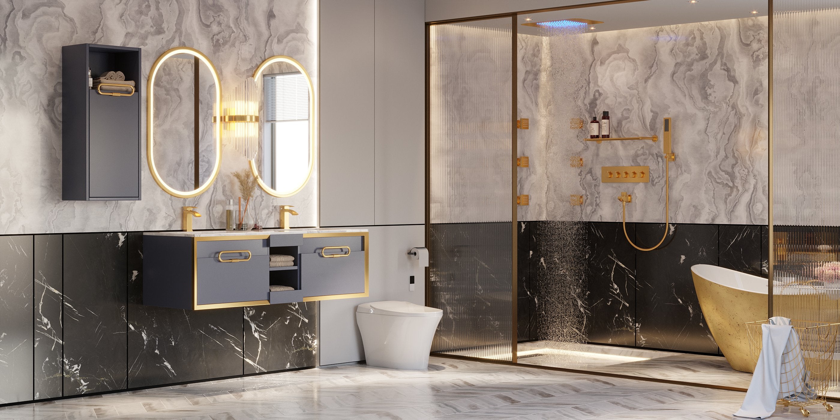 HMR - Automatic Smart Bidet Toilet with Self-Cleaning Function 1.28 GPF