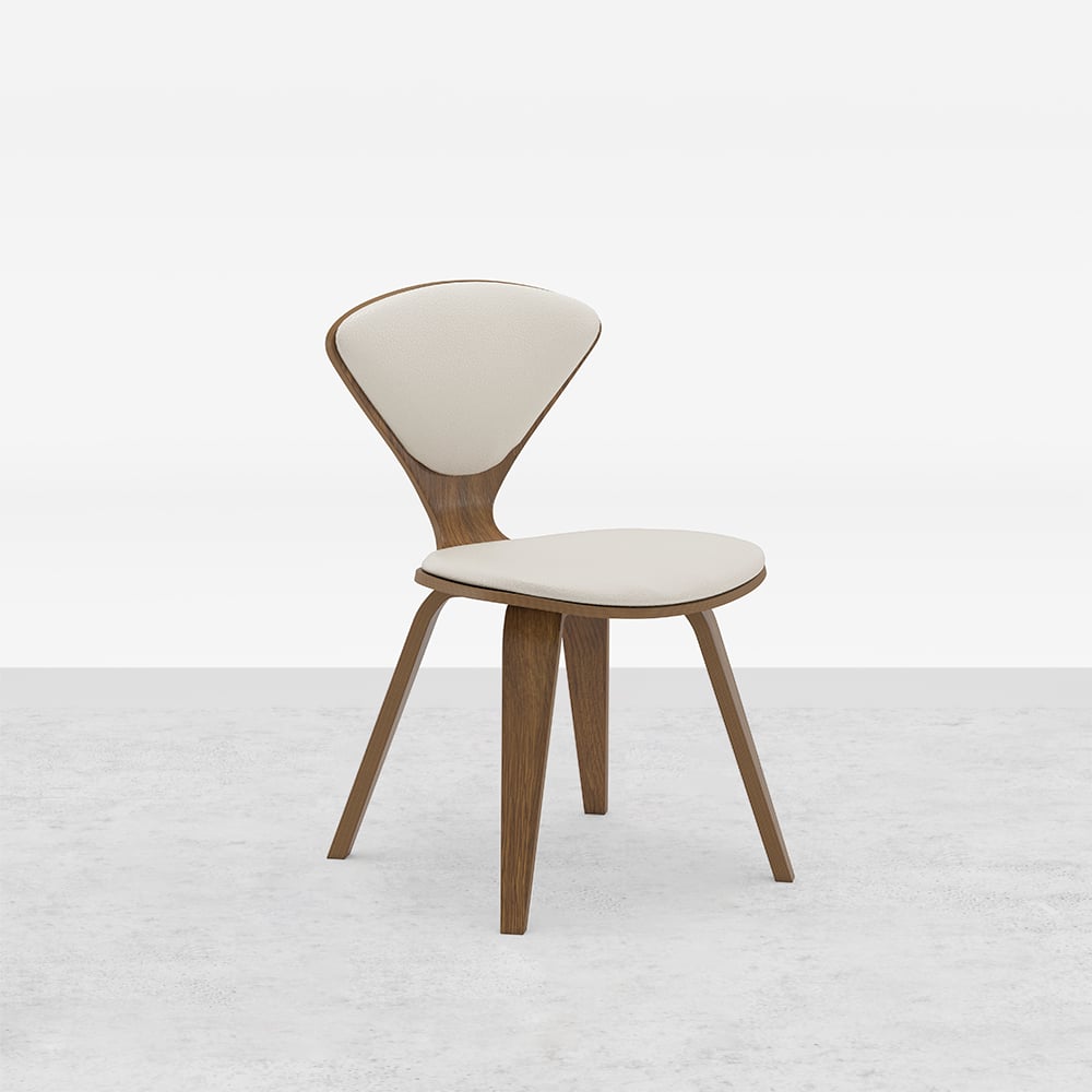 HMR - MidCentury Modern Dining Chairs PU Leather Upholstery Walnut White