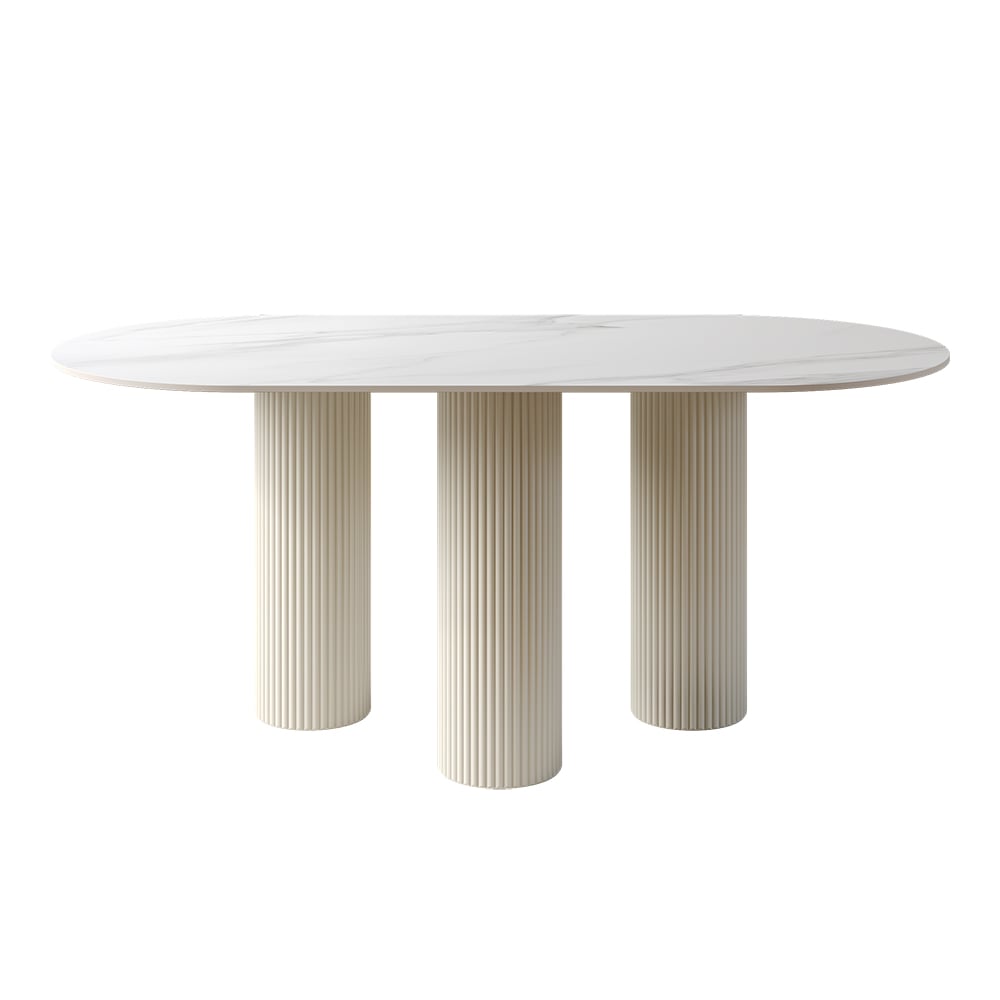 HMR - Modern Round Sintered Stone Dining Table