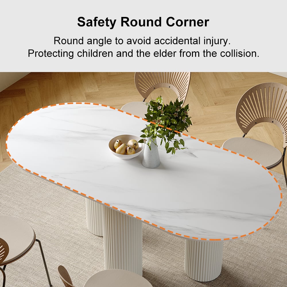 HMR - Modern Round Sintered Stone Dining Table