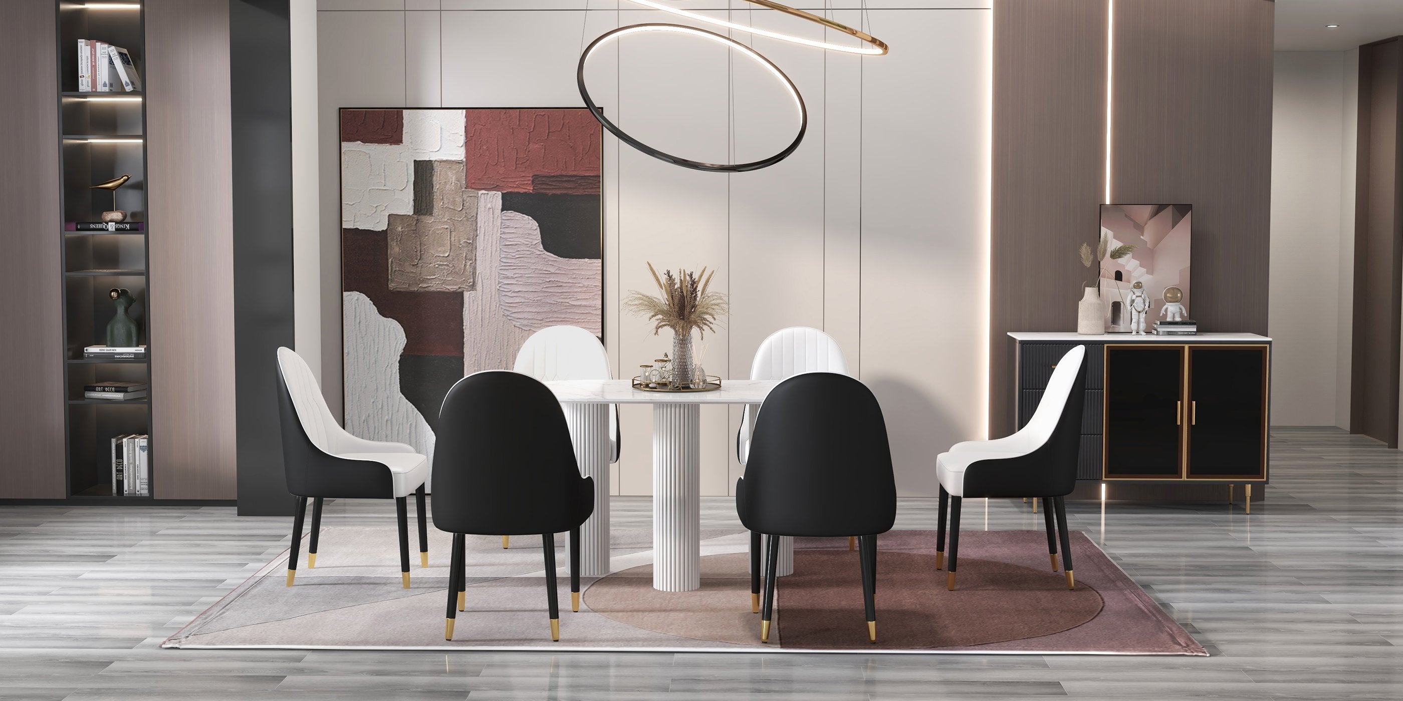HMR - Modern Round Sintered Stone Dining Table