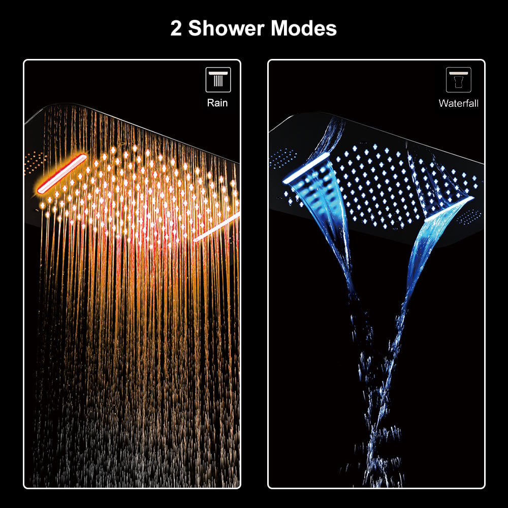 HMR - Wall-Mounted 23" Thermostatic Shower System 4 Functions