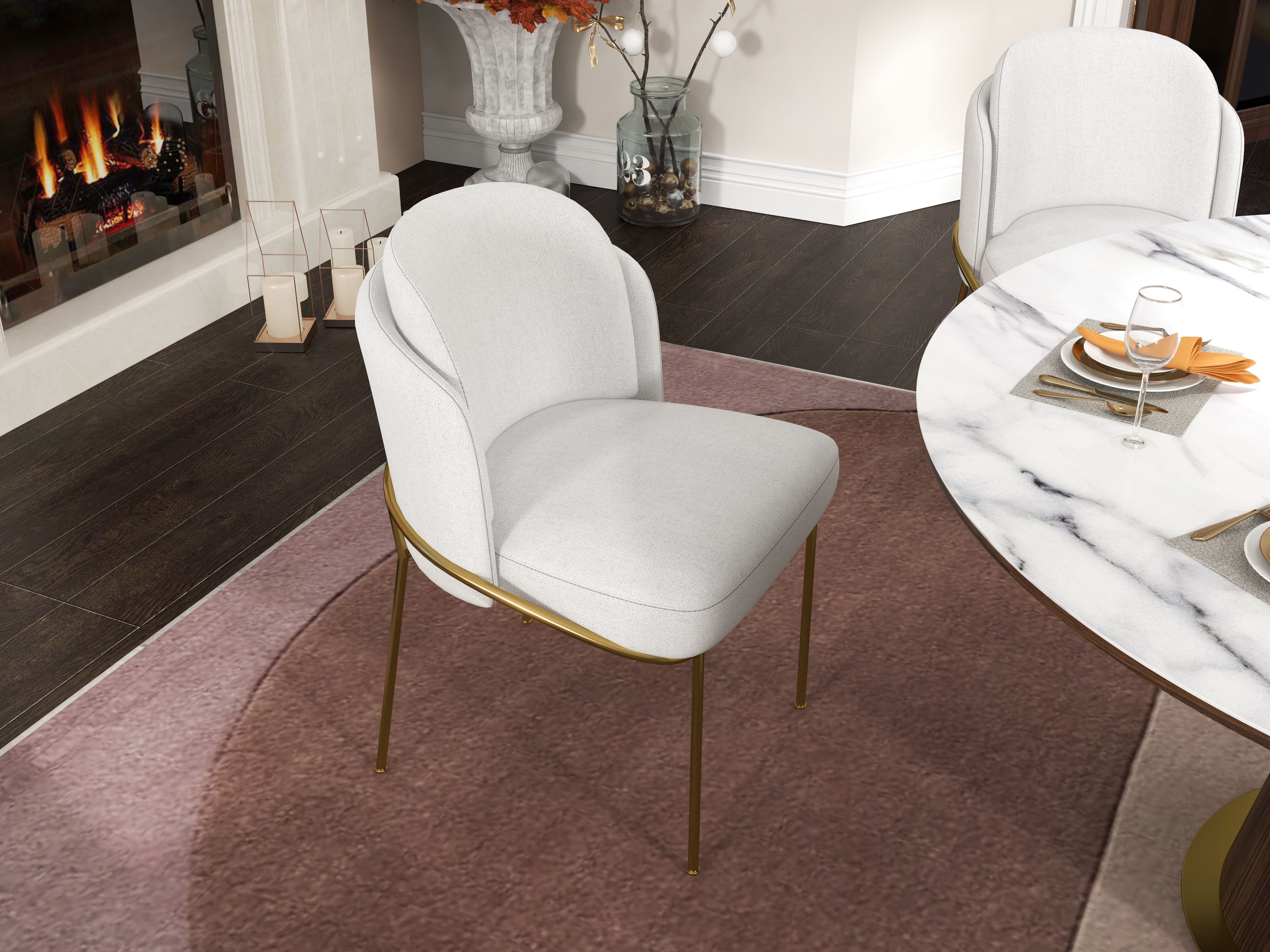 HMR - Mid-Century Modern Round Sintered Stone Dining Table