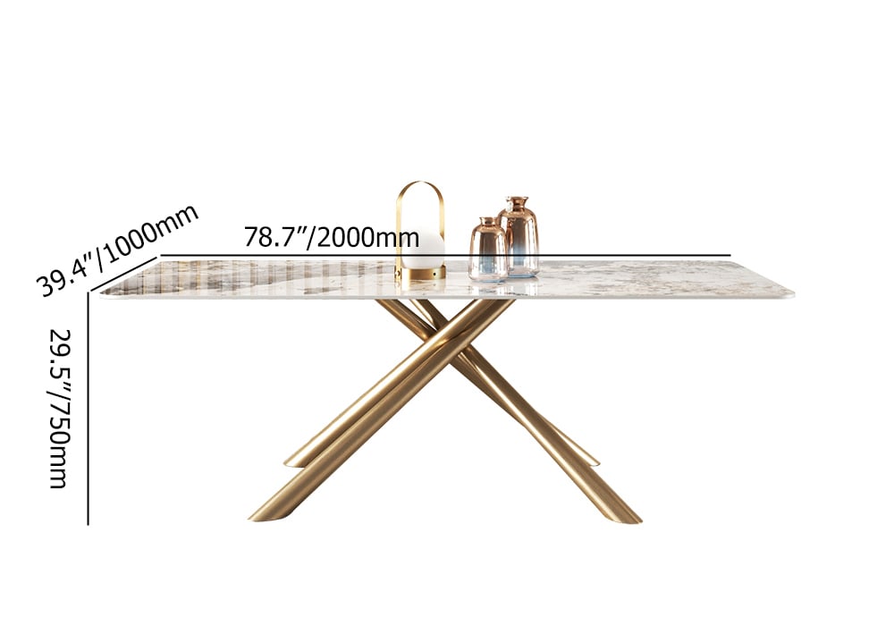 HMR - Modern Rectangle Sintered Stone Dining Table