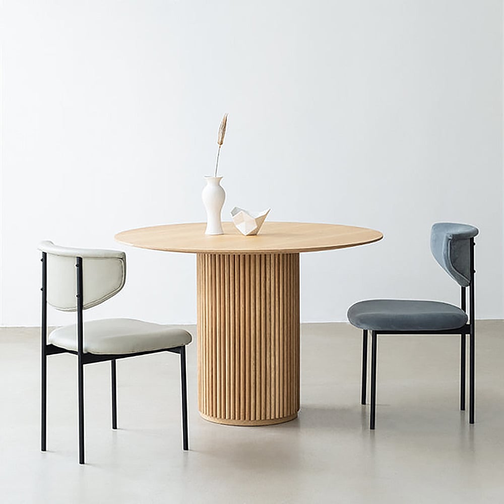 HMR - Japandi Style Round Wood Dining Table