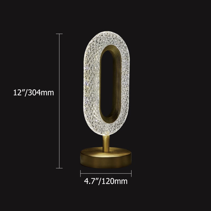 HMR - Ovated Modern LED Table Lamp Plug in Desk Lamps for Living Room Ring Shape in Gold