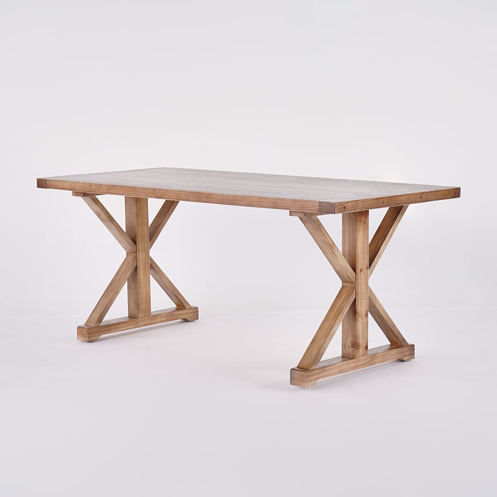 HMR - Vintage Style Rectangular Pine wood Farmhouse Desk