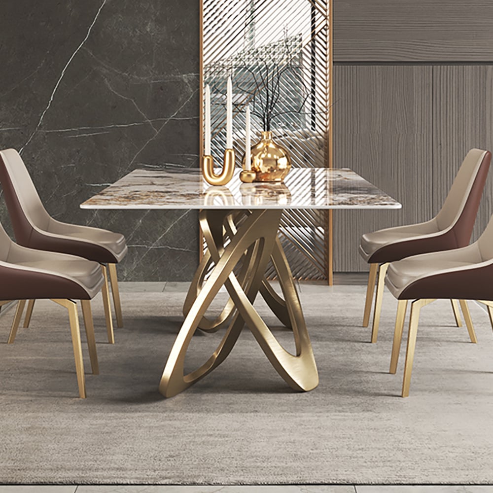 HMR - Modern Rectangle Sintered Stone Dining Table