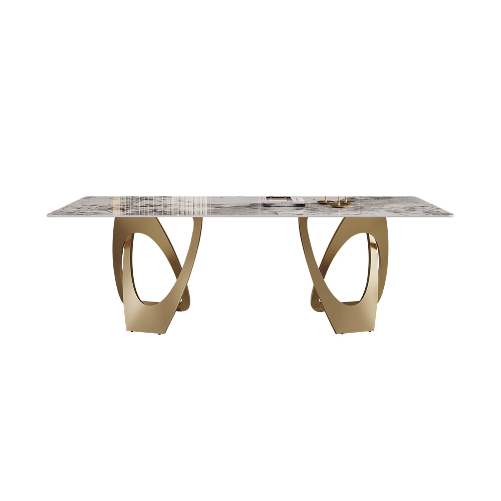 HMR - Modern Rectangle Sintered Stone Dining Table