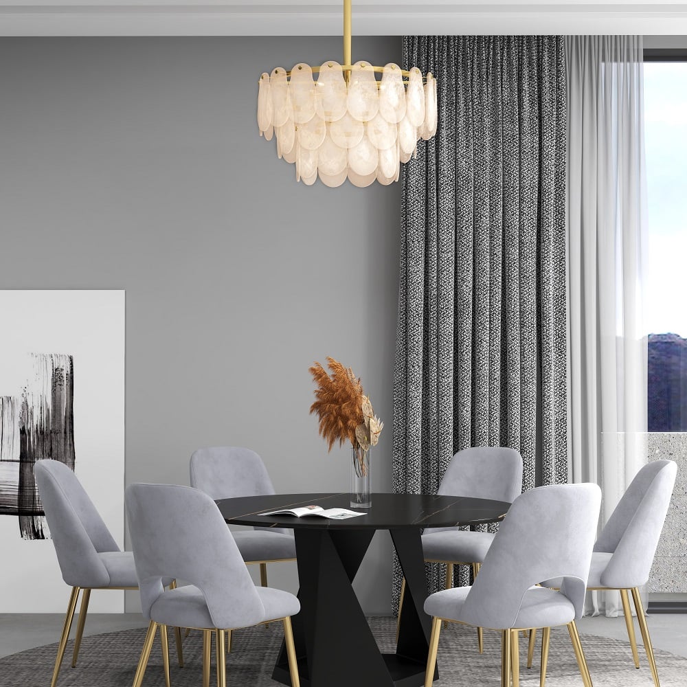 HMR - Cloude Modern Tiered Cloud Glass Chandelier Adjustable Hanging Rod