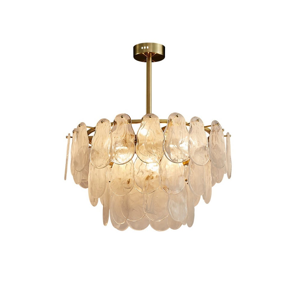 HMR - Cloude Modern Tiered Cloud Glass Chandelier Adjustable Hanging Rod