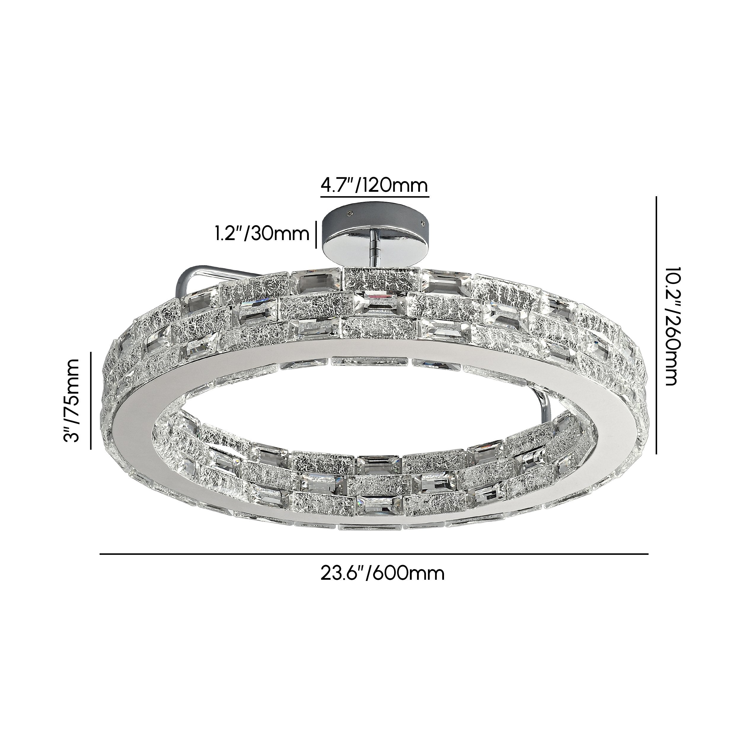 HMR - Modern 3 Color Crystal Chandelier Pendant Light