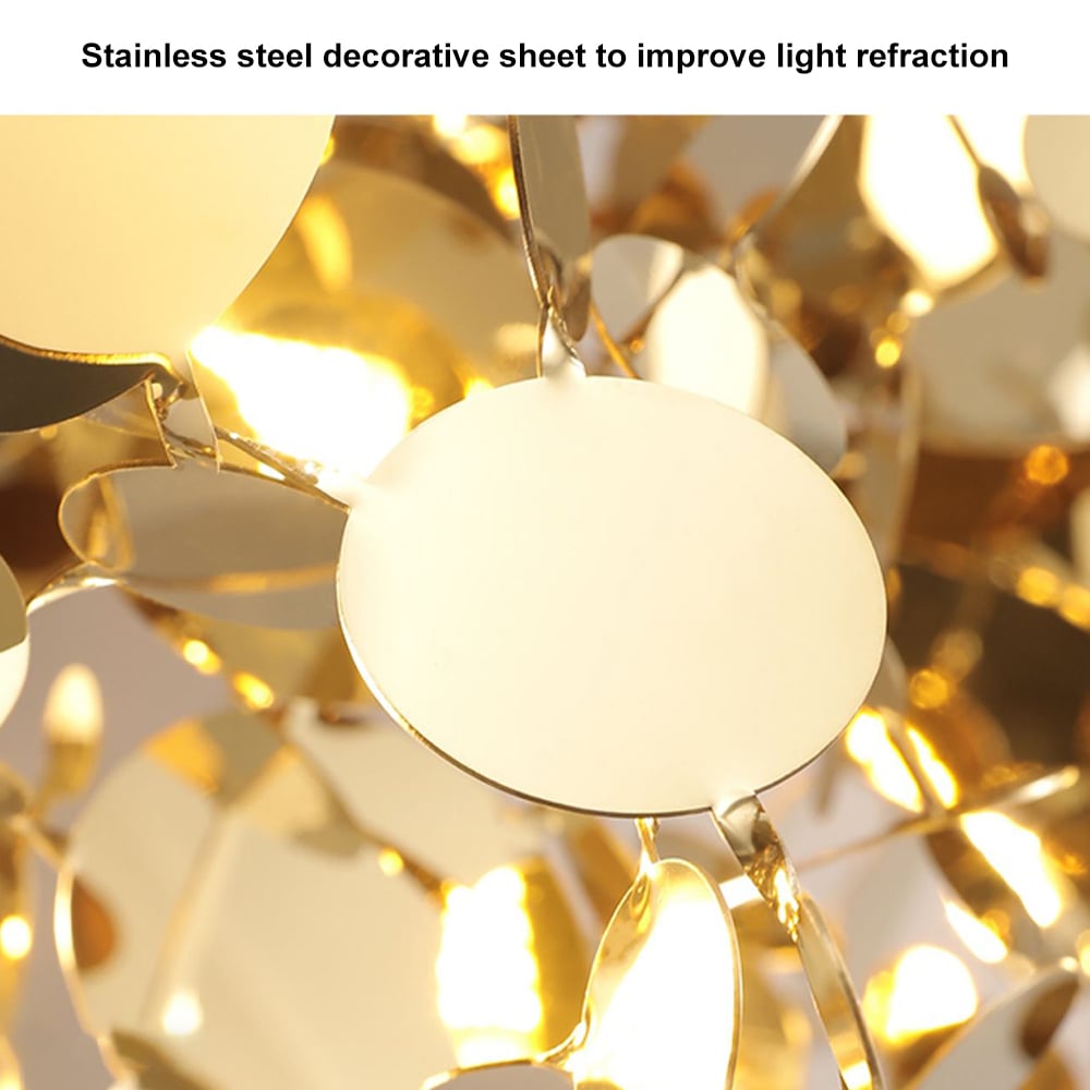 HMR - 9-light Luxury Stainless Steel Gold kitchen Island Chandelier Bright Ceiling Light