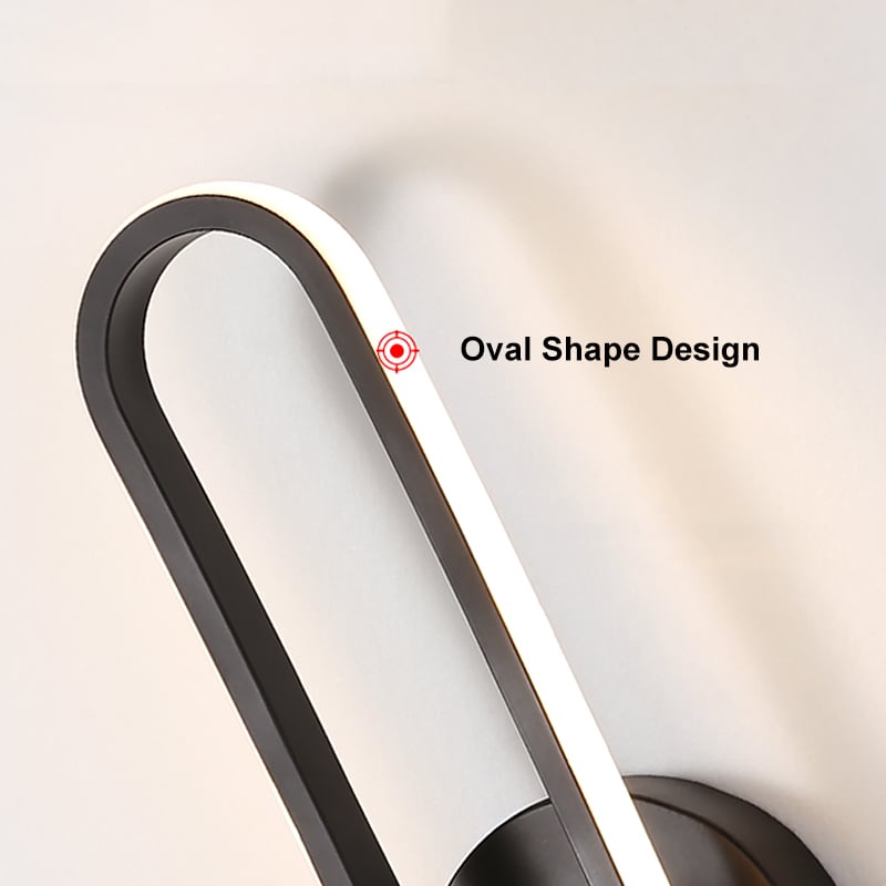 HMR - Modern Indoor Oval Wall Sconce with LED Rotated
