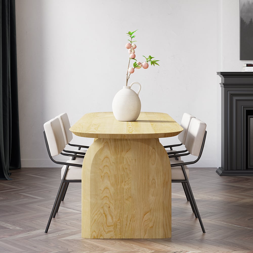 HMR - Tintica Series Japandi Style Oval Wood Dining Table