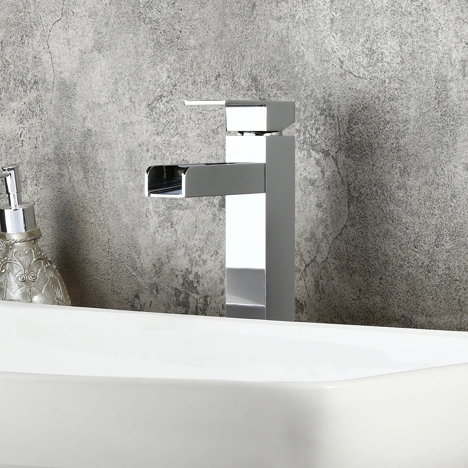 HMR - Modern Waterfall Bathroom Vessel Sink Faucet