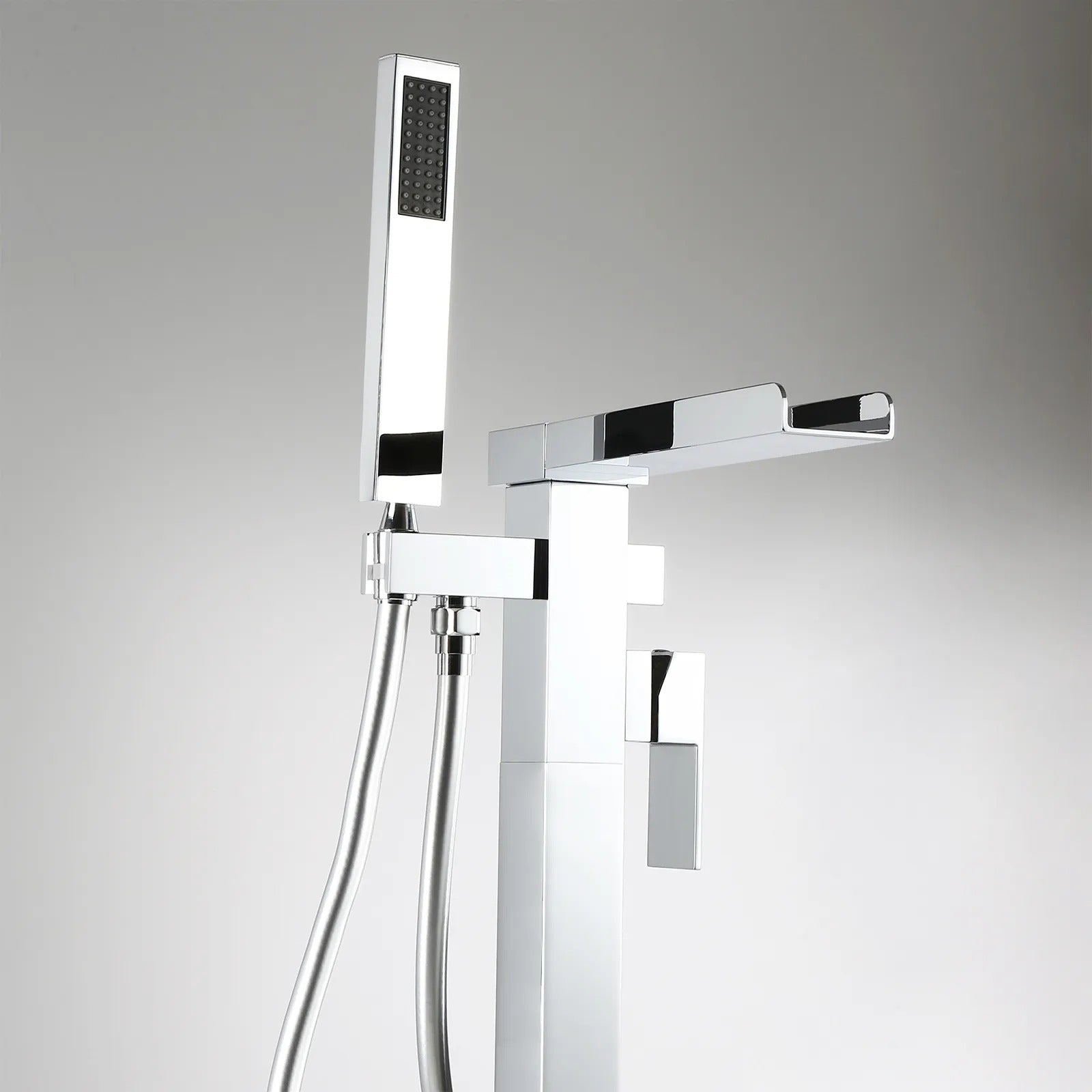 HMR - Modern Waterfall Bathroom Tub Faucet with Handheld Spray