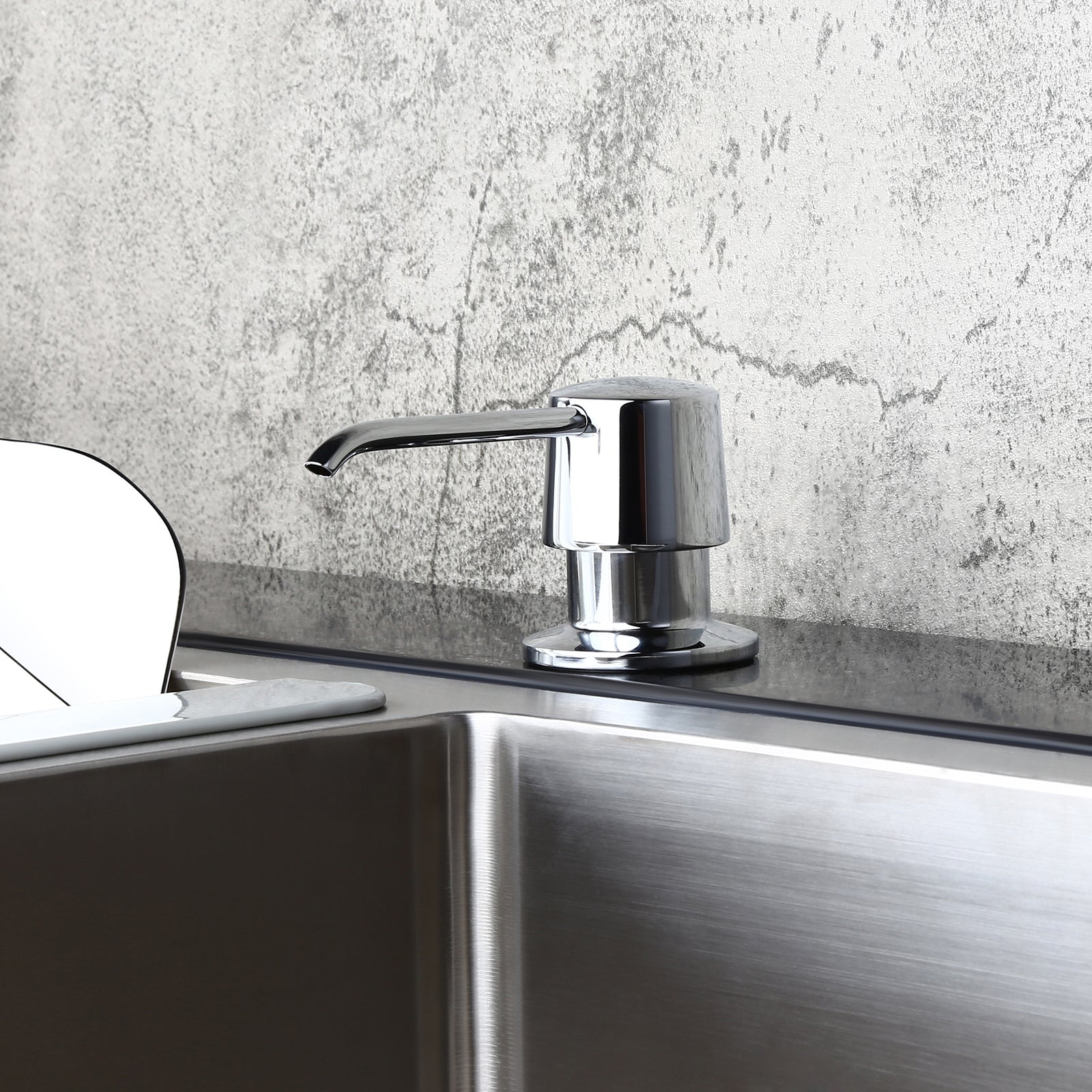 HMR - Modern Deck-Mount Soap Dispenser with Self-Priming Pump in Polished Chrome