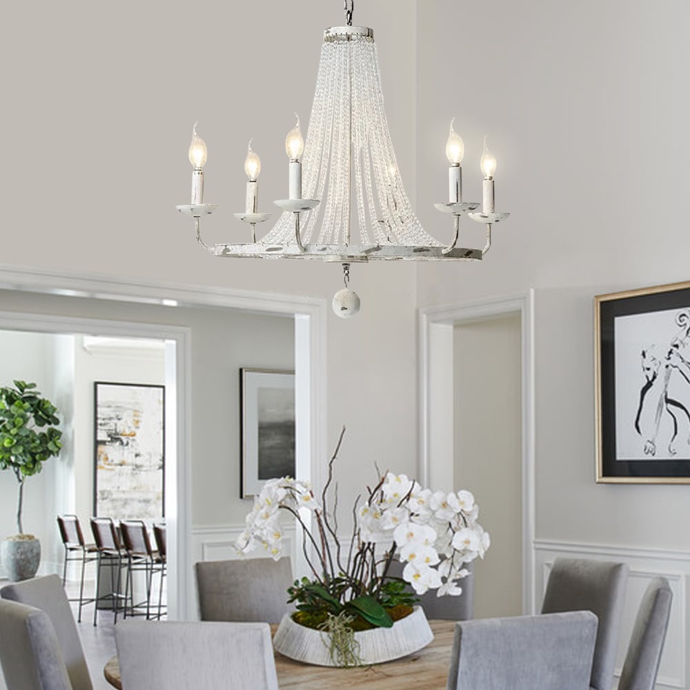 HMR - Crylite French Country 12-Light Crystal Metal Wheel Chandelier
